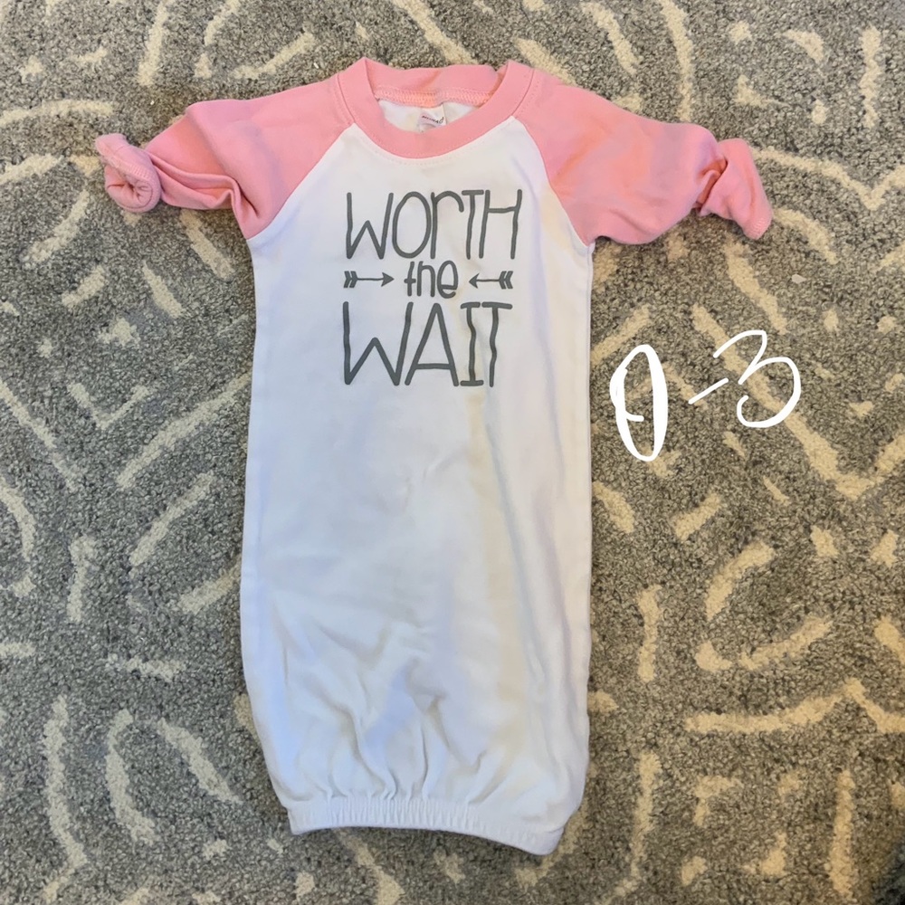 Pink and White Baby Gown